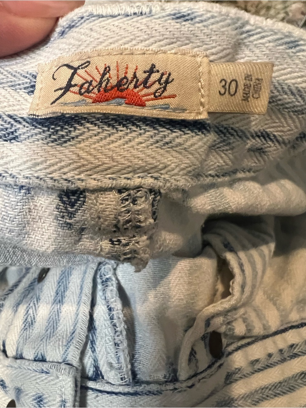 FAHERTY Topsail Carpenter Pants In
Railroad Stripe Size 30 - Picture 4 of 5